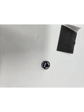 Fun Brand Black Button Pin with 'FUN' Text and 'The Reveal' Sleeve